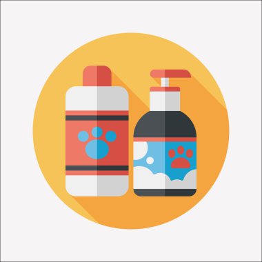 Uzun Gölge, eps10 ile evde beslenen hayvan şampuan düz simgesi