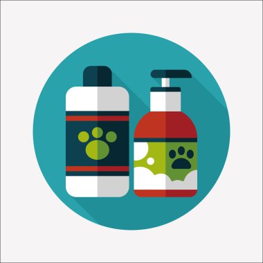 Uzun Gölge, eps10 ile evde beslenen hayvan şampuan düz simgesi