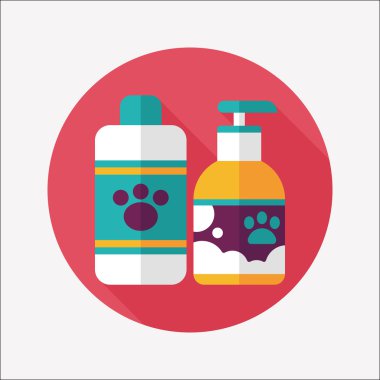 Uzun Gölge, eps10 ile evde beslenen hayvan şampuan düz simgesi