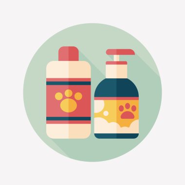 Uzun Gölge, eps10 ile evde beslenen hayvan şampuan düz simgesi