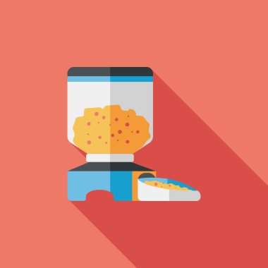 Uzun Gölge, eps10 ile evde beslenen hayvan köpek gıda düz simgesi