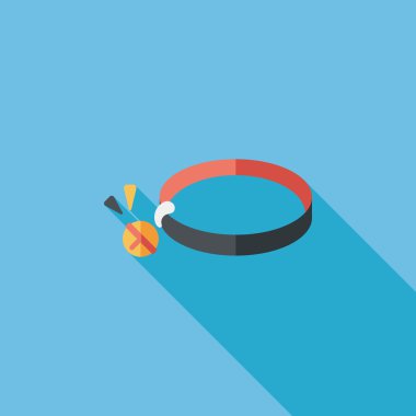 Uzun Gölge, eps10 ile evde beslenen hayvan köpek zincirleri düz simgesi