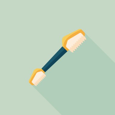 Düz simgesi uzun gölge, eps10 ile evde beslenen hayvan diş fırçası