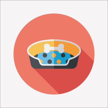 Uzun Gölge, eps10 ile evde beslenen hayvan yatak düz simgesi