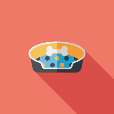 Uzun Gölge, eps10 ile evde beslenen hayvan yatak düz simgesi