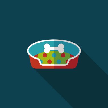 Uzun Gölge, eps10 ile evde beslenen hayvan yatak düz simgesi