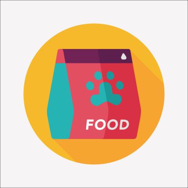 Uzun Gölge, eps10 ile evde beslenen hayvan köpek gıda düz simgesi