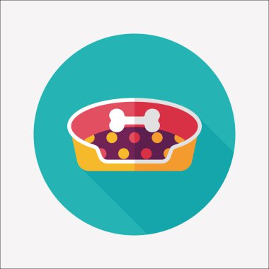 Uzun Gölge, eps10 ile evde beslenen hayvan yatak düz simgesi