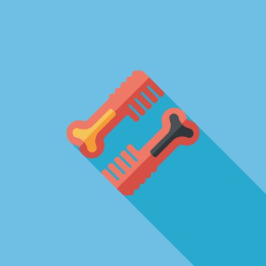 Uzun Gölge, eps10 ile evde beslenen hayvan köpek fırça düz simgesi