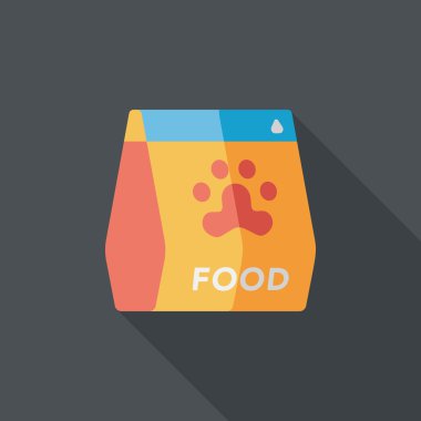 Uzun Gölge, eps10 ile evde beslenen hayvan köpek gıda düz simgesi