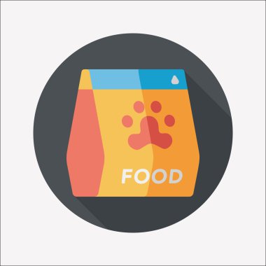 Uzun Gölge, eps10 ile evde beslenen hayvan köpek gıda düz simgesi