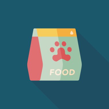 Uzun Gölge, eps10 ile evde beslenen hayvan köpek gıda düz simgesi
