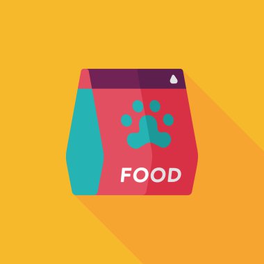 Uzun Gölge, eps10 ile evde beslenen hayvan köpek gıda düz simgesi