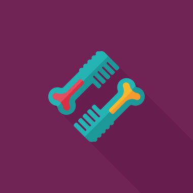 Uzun Gölge, eps10 ile evde beslenen hayvan köpek fırça düz simgesi