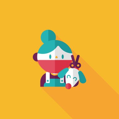 Uzun Gölge, eps10 ile evde beslenen hayvan veteriner ve köpek düz simgesi