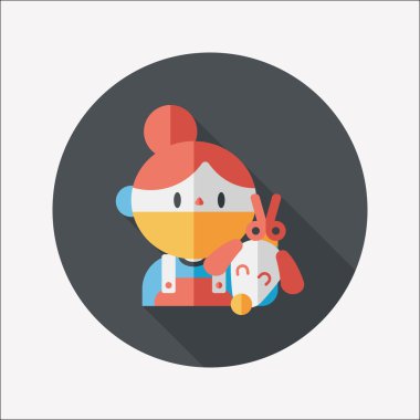 Uzun Gölge, eps10 ile evde beslenen hayvan veteriner ve köpek düz simgesi