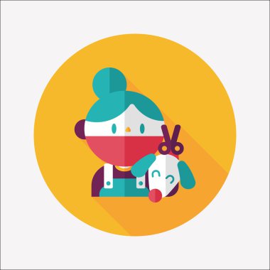 Uzun Gölge, eps10 ile evde beslenen hayvan veteriner ve köpek düz simgesi