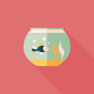 Uzun Gölge, eps10 ile evde beslenen hayvan balık düz simgesi