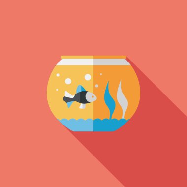 Uzun Gölge, eps10 ile evde beslenen hayvan balık düz simgesi