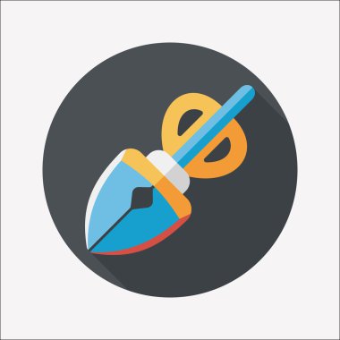 Evde beslenen hayvan köpek poo ekipman düz simgesi uzun gölge, eps10 ile al