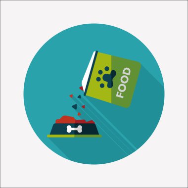 Uzun Gölge, eps10 ile evde beslenen hayvan köpek gıda düz simgesi