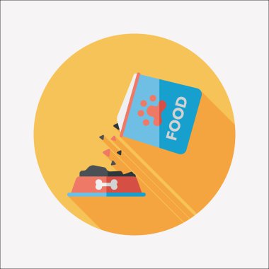 Uzun Gölge, eps10 ile evde beslenen hayvan köpek gıda düz simgesi