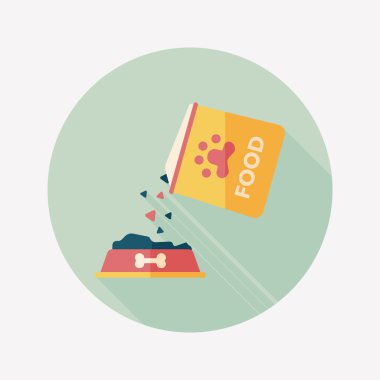 Uzun Gölge, eps10 ile evde beslenen hayvan köpek gıda düz simgesi