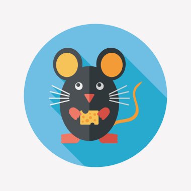Pet mouse cage flat icon with long shadow,eps10 clipart