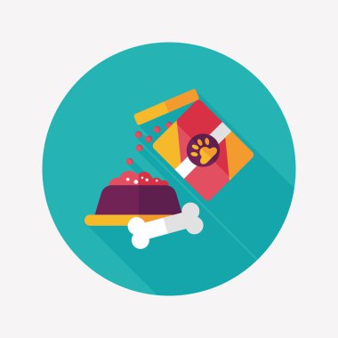 Uzun Gölge, eps10 ile evde beslenen hayvan köpek gıda düz simgesi