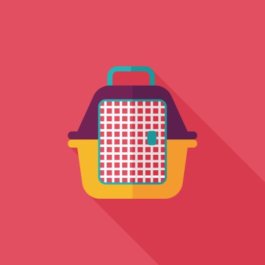 Uzun Gölge, eps10 ile evde beslenen hayvan seyahat kafes düz simgesi