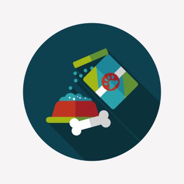 Uzun Gölge, eps10 ile evde beslenen hayvan köpek gıda düz simgesi