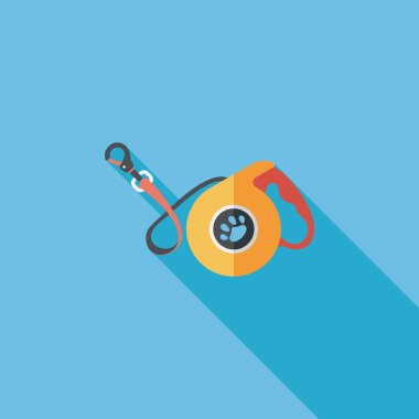 Evcil köpek uzun gölgeli düz simge, eps10