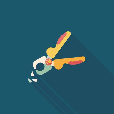 Uzun Gölge, eps10 ile hayvan tırnak makası düz simgesi