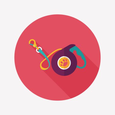 Evcil köpek uzun gölgeli düz simge, eps10