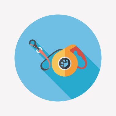 Evcil köpek uzun gölgeli düz simge, eps10