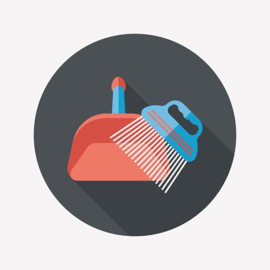 Uzun Gölge, eps10 ile evde beslenen hayvan köpek süpürge düz simgesi