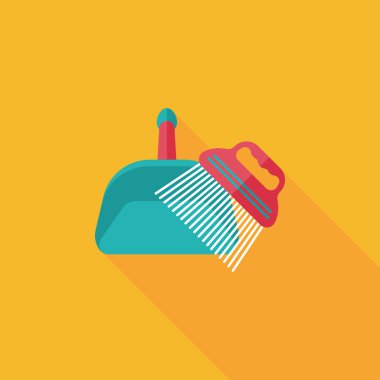 Uzun Gölge, eps10 ile evde beslenen hayvan köpek süpürge düz simgesi