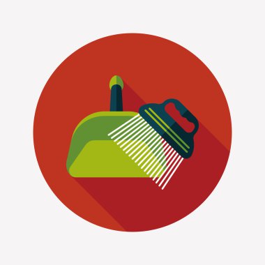 Uzun Gölge, eps10 ile evde beslenen hayvan köpek süpürge düz simgesi