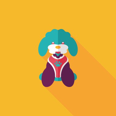 Uzun Gölge, eps10 ile evde beslenen hayvan köpek düz simgesi