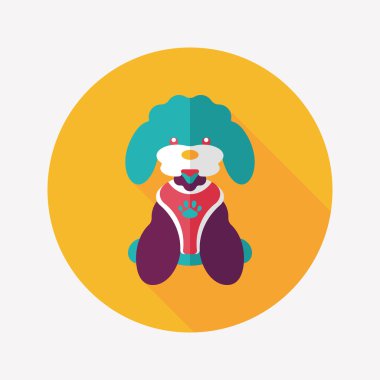 Uzun Gölge, eps10 ile evde beslenen hayvan köpek düz simgesi