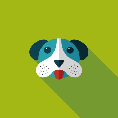 Uzun Gölge, eps10 ile evde beslenen hayvan köpek düz simgesi