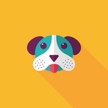 Uzun Gölge, eps10 ile evde beslenen hayvan köpek düz simgesi