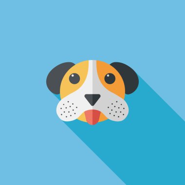 Uzun Gölge, eps10 ile evde beslenen hayvan köpek düz simgesi