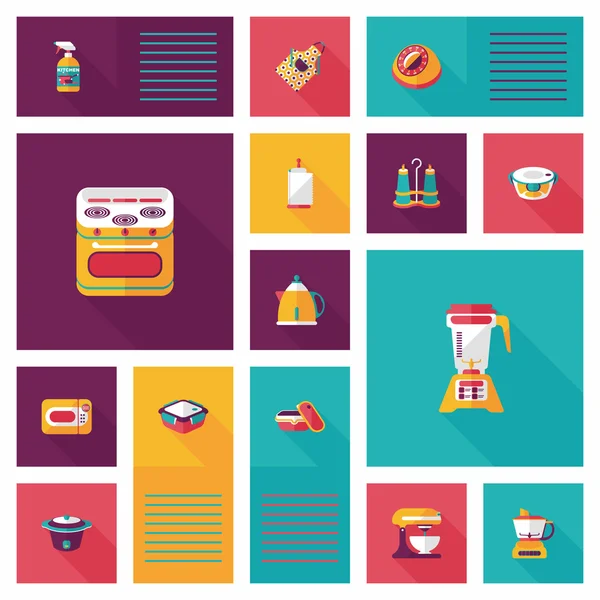 Kitchenware flat app ui background, eps10 — стоковый вектор