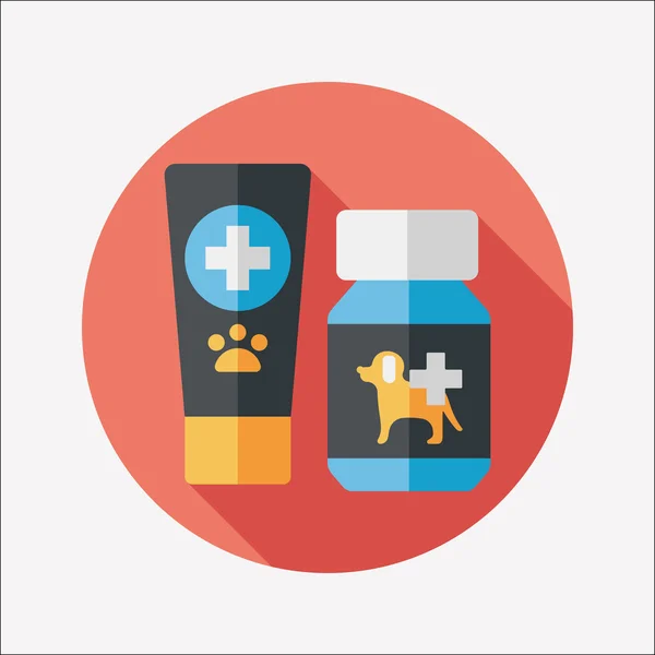 Pet drug flat icon with long shadow,eps10 — Stock Vector