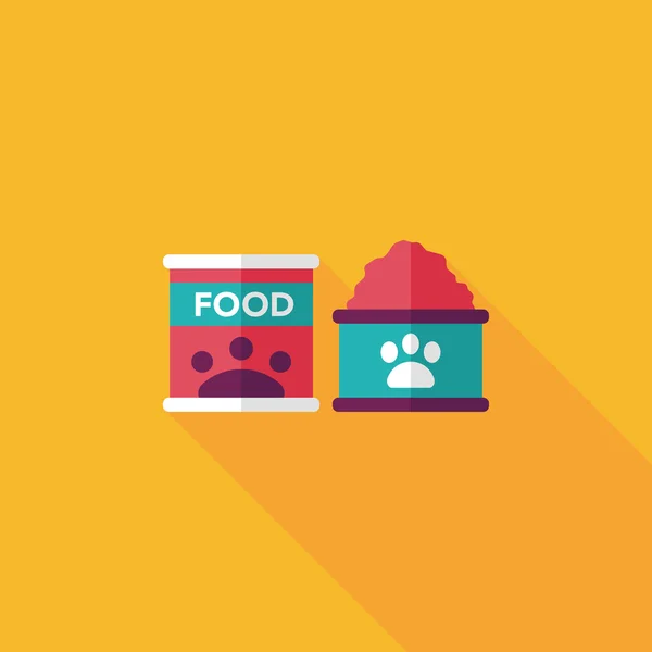 Huisdier hond voedsel platte pictogram met lange schaduw, eps10 — Stockvector