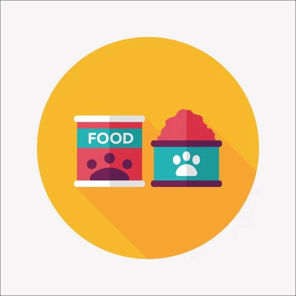 Comida para perros mascota icono plano con sombra larga, eps10 — Vector de stock