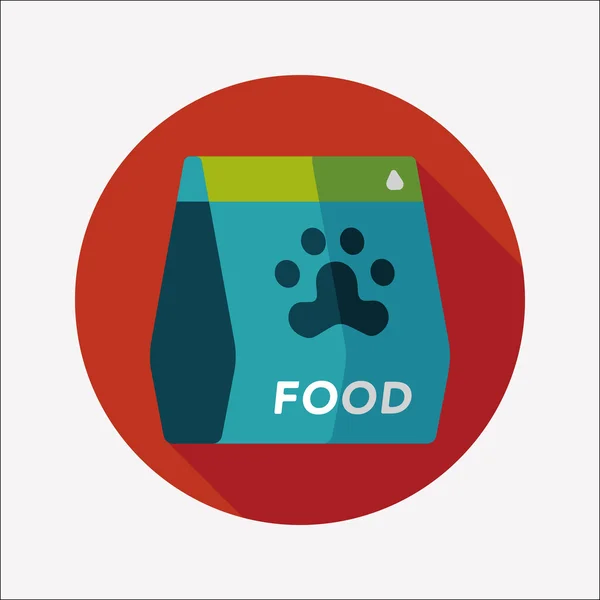 Pet dog food flat icon com sombra longa, eps10 — Vetor de Stock