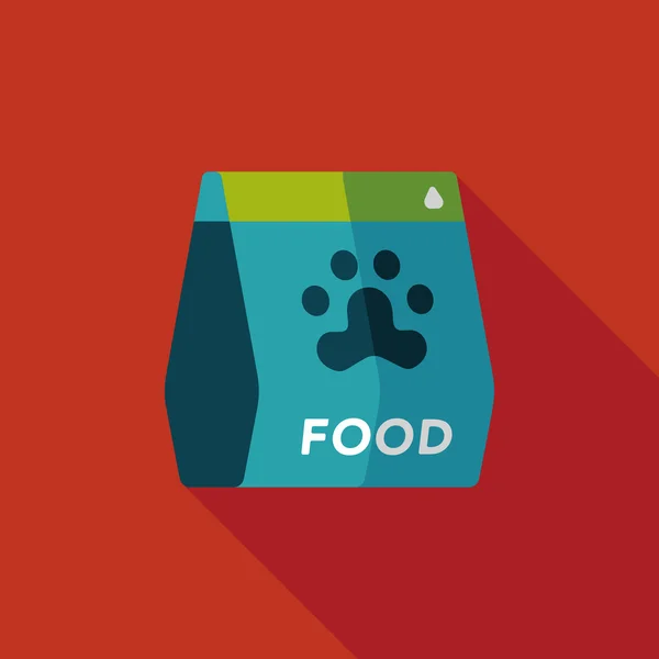 Pies żywność płaski ikona z długim cieniem, eps10 — Wektor stockowy