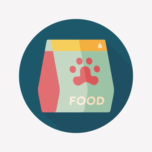 Sällskapsdjur hund mat flat ikonen med långa skugga, eps10 — Stock vektor